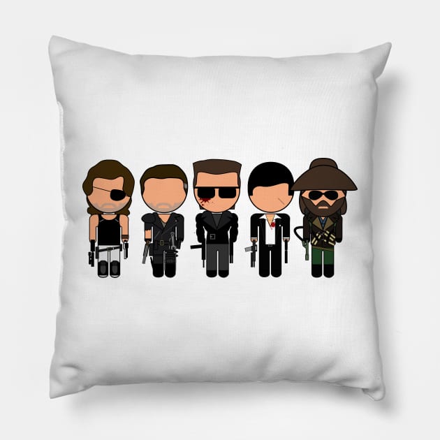 80s Action No.2- "Vector-Eds" Pillow by TwistedKoala