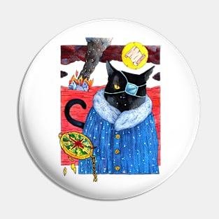 Mistical  Black Cat Pin