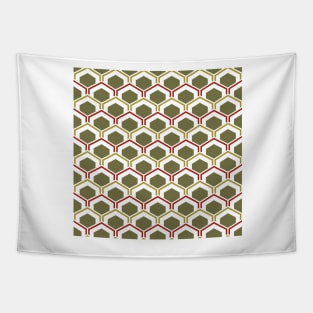 Mid Century Modern Hexagons Tapestry