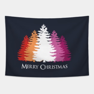 Multicolored Christmas trees Tapestry