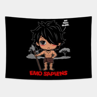 Emo Sapiens Funny Cool Homo Sapiens Punk Prehistoric Evolution Gift Tapestry