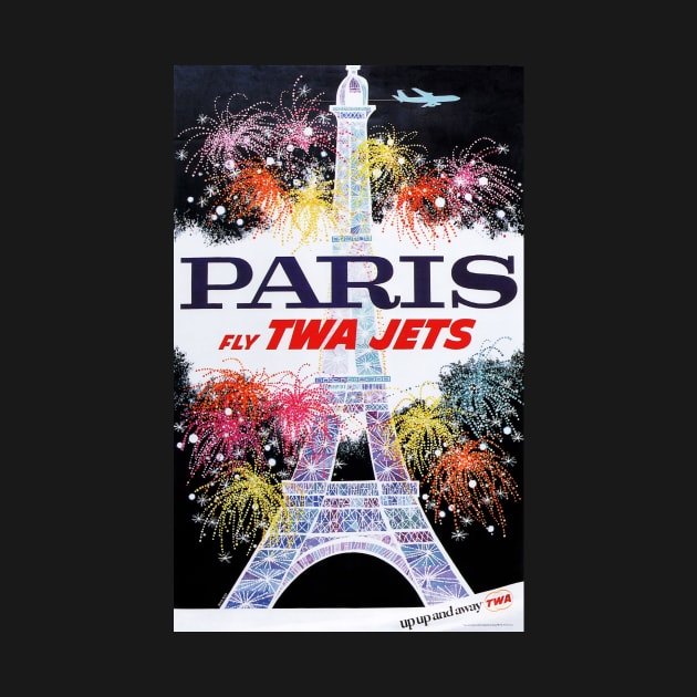 PARIS via Fly TWA Jets Vintage Airline Poster by vintageposters