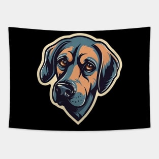 Pleased cartoon dog head Tapestry