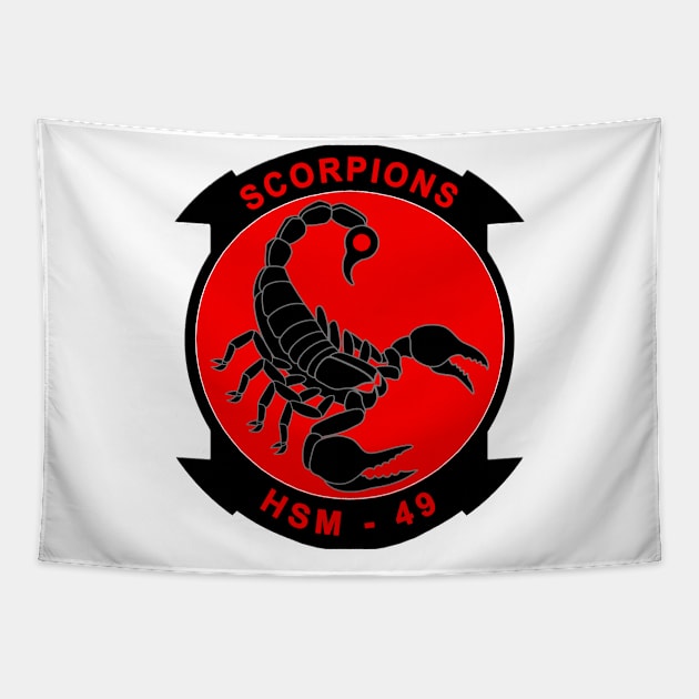 Helicopter Maritime Strike Squadron Four Nine (HSM-49) Scorpions Tapestry by Airdale Navy