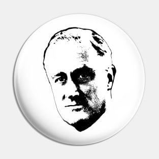 Franklin D. Roosevelt Black On White Pop Art Pin