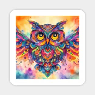 Abstract painting of a owl Magnet