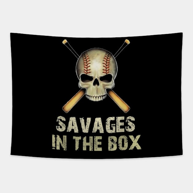 Savages In The Box T Shirt, Baseball Tapestry by mlleradrian