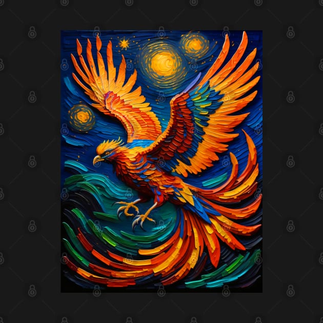 Phoenix in starry night by FUN GOGH