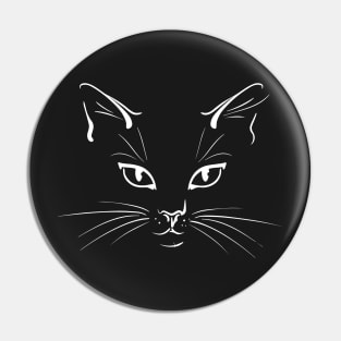 White drawing of mysterious cat Pin