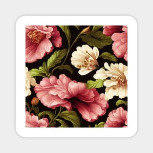 Vintage Floral Romantic Pink and Ivory Flower Design Magnet