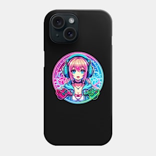 Neon gaming girl Phone Case