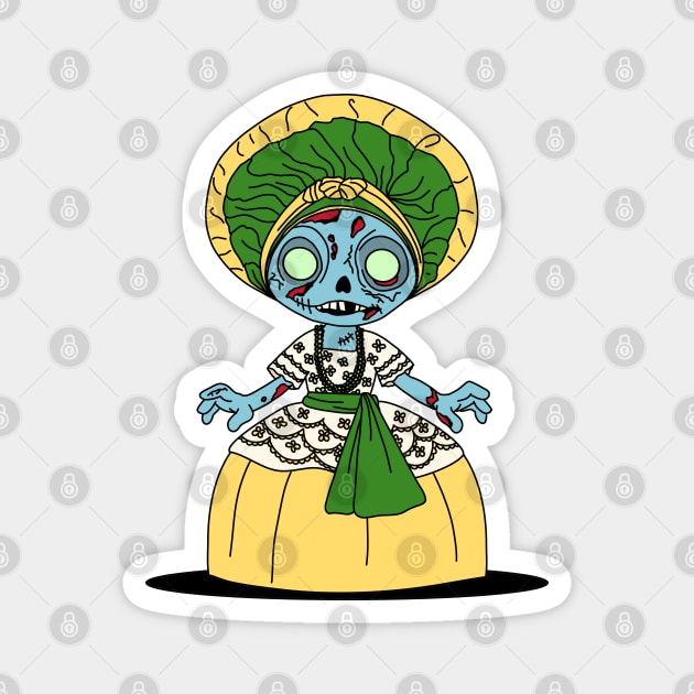Cute Brazilian Zombie Girl Magnet by H. R. Sinclair