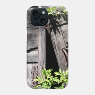 Old abandoned  shed doors being taken over by nature - Yorkshire, UK Phone Case