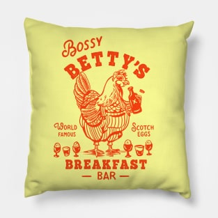 "Bossy Betty's Breakfast Bar" Cute Retro Diner Design Pillow