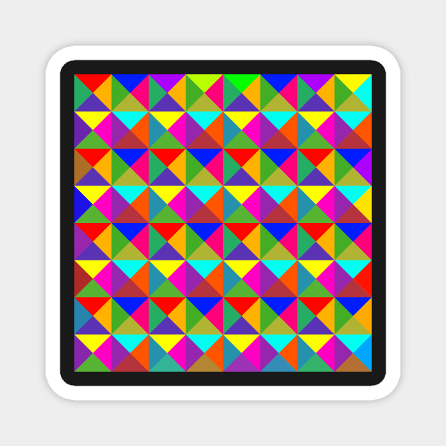 bright colorful geometrical pattern Magnet by pauloneill-art