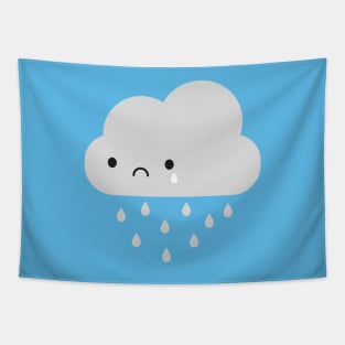 Sad Kawaii Rain Cloud Tapestry