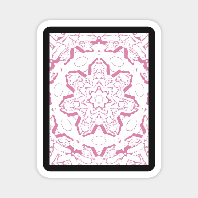 Light Pink Star Geometric Mandala Symbol Magnet by SpieklyArt