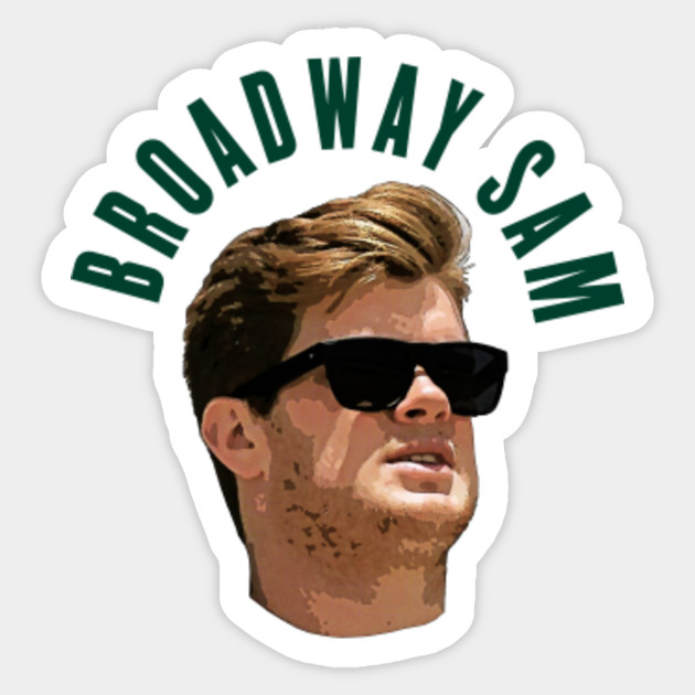 /"BROADWAY SAM/" PHOTOGRAPHIC ART FOOTBALL T-Shirt JETS SAM DARNOLD