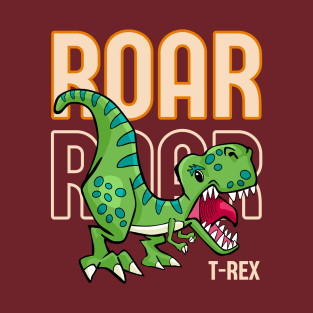 Roar Roar Dinosaur - T-Rex roaring T-Shirt