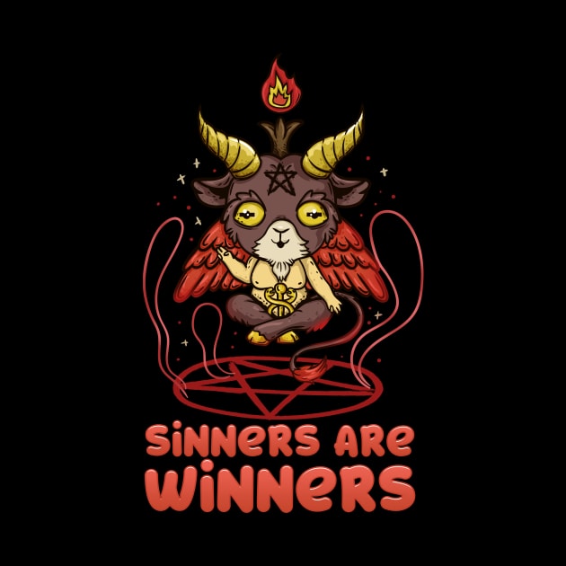 Sinners are Winners - Kawaii Baphomet T-Shirt by biNutz