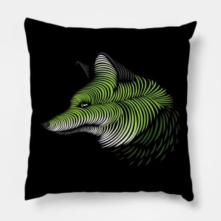 Wolf line lovely blend drawing cute cool colorful Pillow