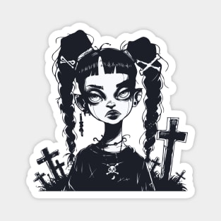 goth grave yard girl Magnet