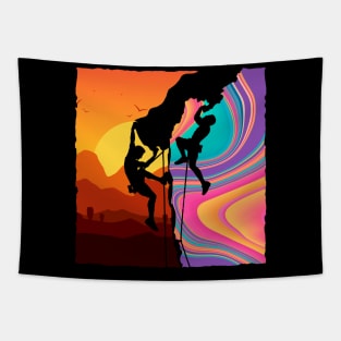 Rock Climbing Vintage Climber Tapestry