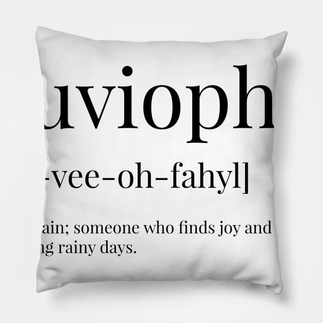 Pluviophile Definition Pillow by definingprints