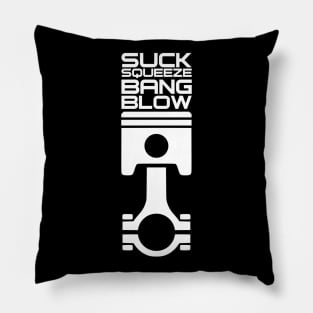 'Suck, Squeeze, Bang and Blow' Automotive Piston Engine Tee Pillow