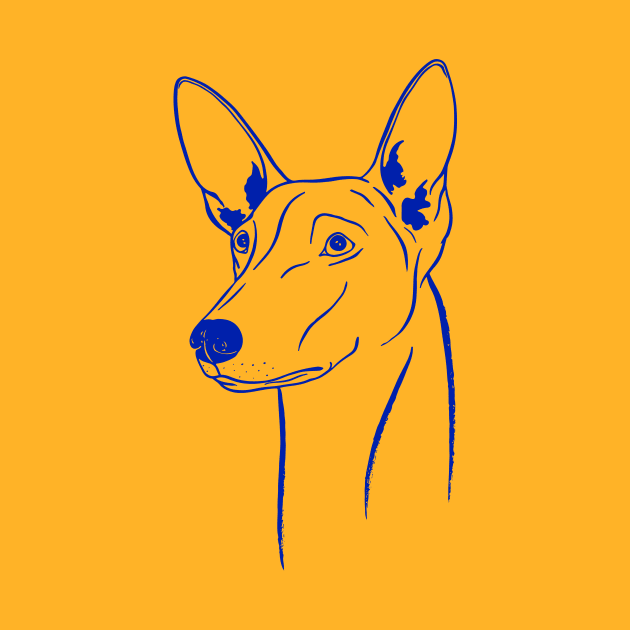 Pharaoh Hound (Golden Yellow and Blue) by illucalliart