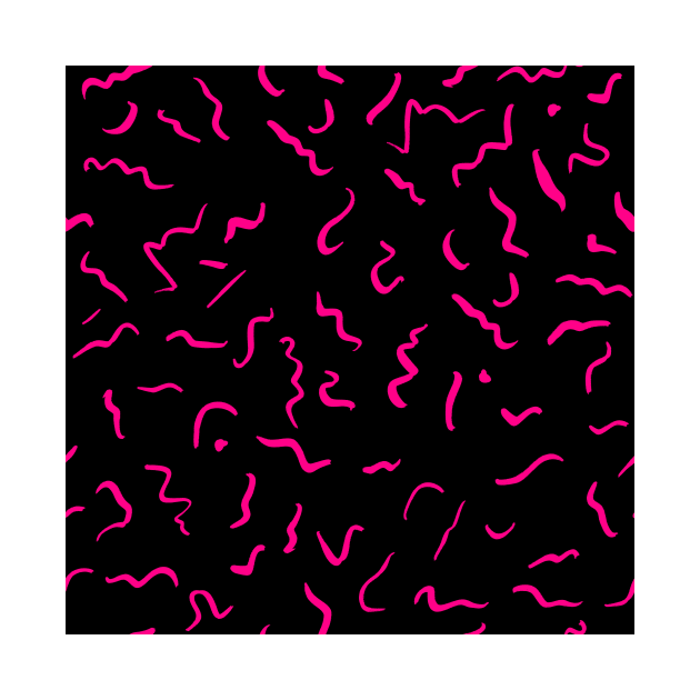 Artistic Squiggle Colorful Print Pattern Pink by Auto-Prints