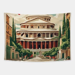 Pantheon Italy Vintage Tourism Travel Poster Tapestry