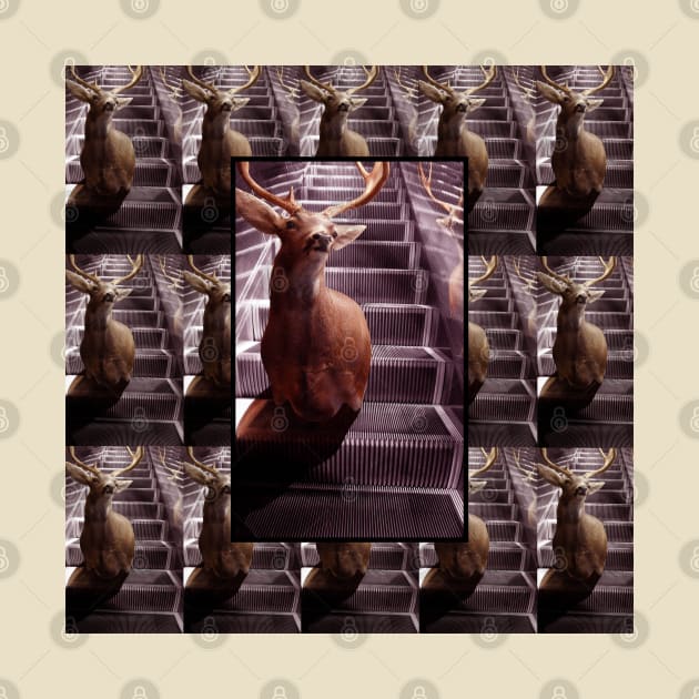 Deer on an escalator by Edofest