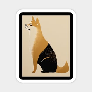 Shiba Inu Dog, Japanese Art, Minimalist Magnet