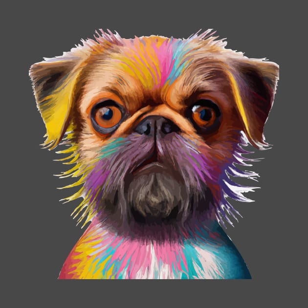 Cute Brussels Griffon Dog Illustration Art by Furrban