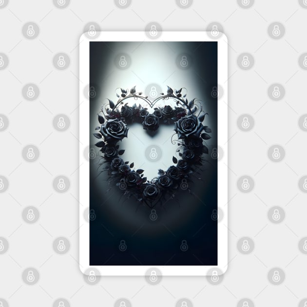 Gothic Valentine's Day Heart-Shaped Wreath Magnet by OddHouse