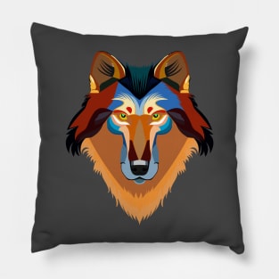 Orange wolf Pillow