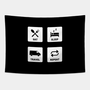 Eat Sleep Travel Repeat Tapestry