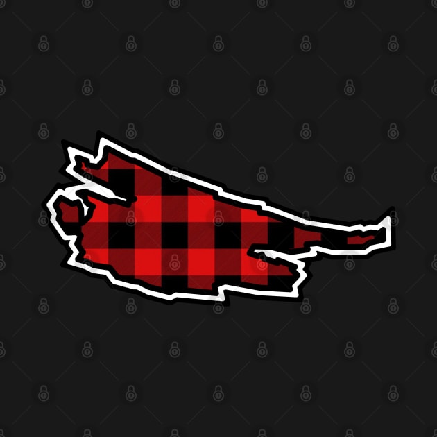 Saturna Island Silhouette in Red and Black Plaid - Simple Pattern - Saturna Island by Bleeding Red Paint