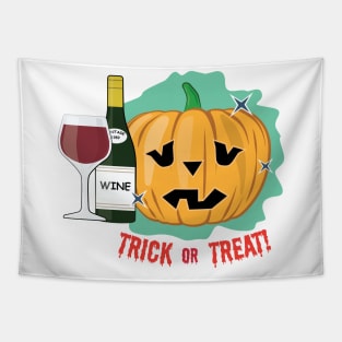 Drinking Halloween Pumpkin - Funny Tapestry
