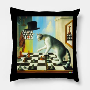 cat chess Pillow