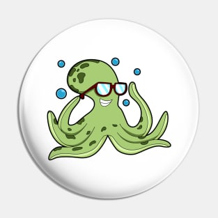 Octopus with Glasses Pin