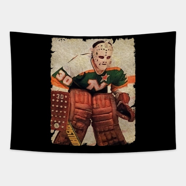 Jim Craig, 1984 in Minnesota North Stars Tapestry by Momogi Project