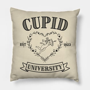 Cupid University T-Shirt, Cute Valentine's Day Shirt, Cute College Sweatshirt Classic T-Shirt, Black Pillow