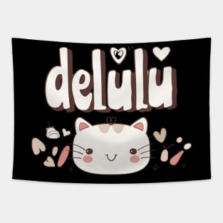 Delulu Kawaii Cat Tapestry