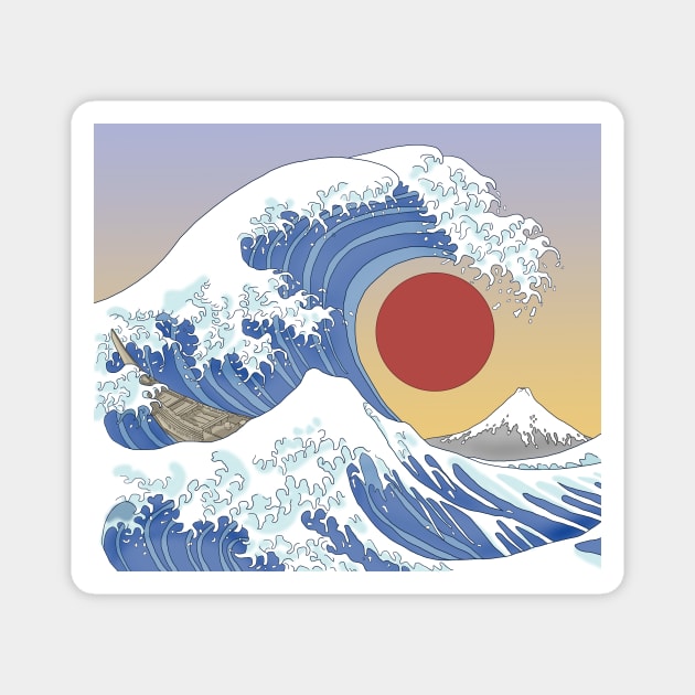 hokusai Magnet by tonguetied