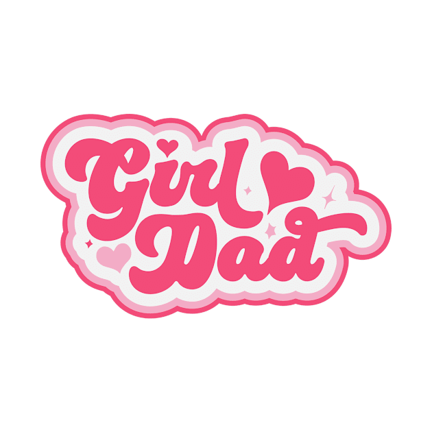 Retro Girl Dad in Pink // Vintage Dad of Daughters // Proud Father of Girls by SLAG_Creative