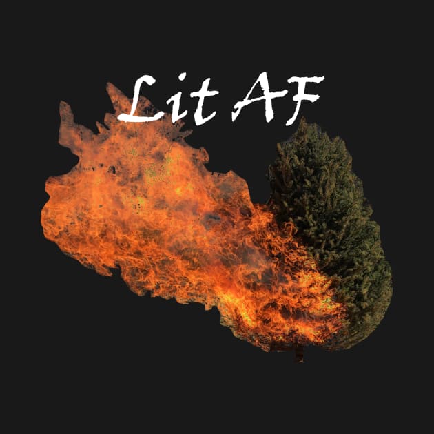 Lit AF Burning Christmas Tree by Zen Goat 