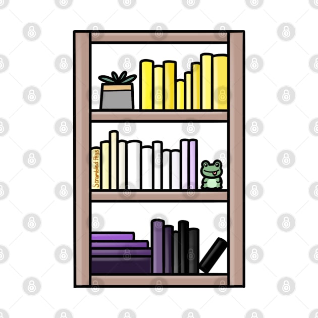 Subtle Non-binary Pride Bookcase by scrambledpegs