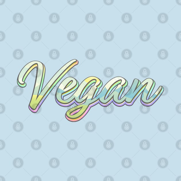 Vegan Colorful  Graphic Logo T-Shirt by NearlyNow